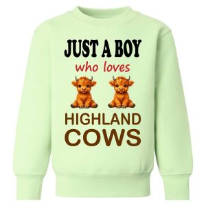 Just a Boy / Girl who loves HIGHLAND COWS Childrens Sweatshirt / Jumper