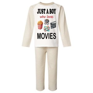 Just a Boy / Girl who loves MOVIES Childrens Pyjamas