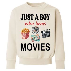 Just a Boy / Girl who loves MOVIES Childrens Sweatshirt / Jumper