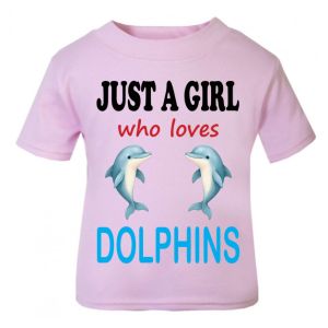 Just a Boy / Girl who loves DOLPHINS Childrens Printed T-Shirt