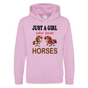 Just a Boy / Girl who loves HORSES Childrens Hoodie