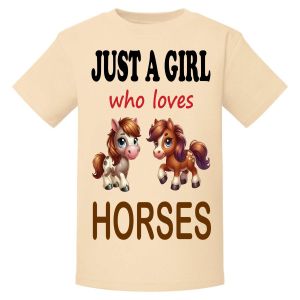 Just a Boy / Girl who loves HORSES Childrens Printed T-Shirt