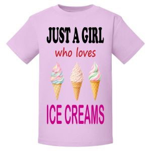 Just a Boy / Girl who loves ICE CREAMS Childrens Printed T-Shirt
