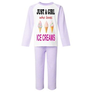 Just a Boy / Girl who loves ICE CREAMS Childrens Pyjamas