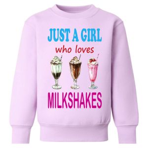 Just a Boy / Girl who loves MILKSHAKES Childrens Sweatshirt / Jumper