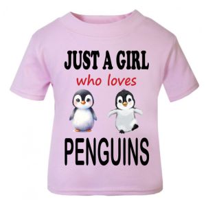 Just a Boy / Girl who loves PENGUINS Childrens Printed T-Shirt
