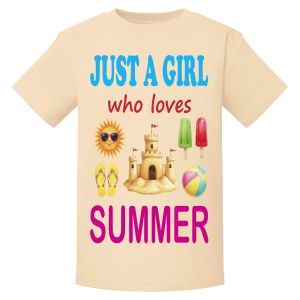 Just a Boy / Girl who loves SUMMER Childrens Printed T-Shirt