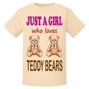 Just a Boy / Girl who loves TEDDY BEARS Childrens Printed T-Shirt