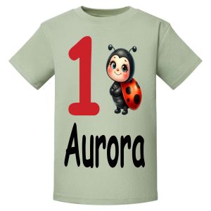 Ladybird Birthday Any Name & Number Childrens Printed T-Shirt