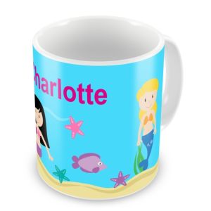 Mermaids + Name Mug