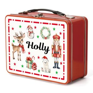 Christmas Eve Any Name Metal Lunch Box Tin