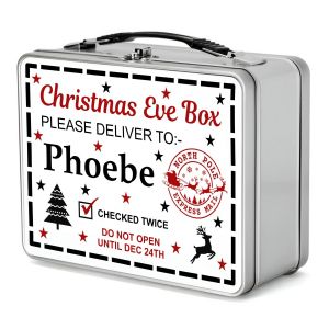 Christmas Eve Any Name Metal Lunch Box Tin
