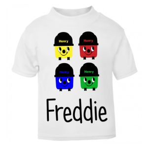 Multi-Coloured Henry Hoover Any Name Childrens Printed T-Shirt