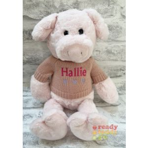 Keel Toys Love To Hug Pig Soft Toy with Knitted Jumper