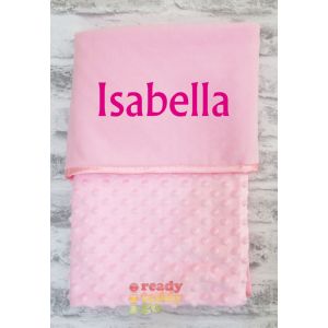 Any Name Pink Bubble Mink Wrap Baby Blanket
