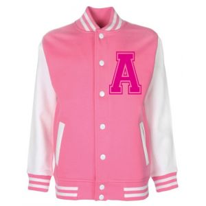 Personalised Junior Stanford Pink Varsity Jacket