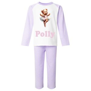 Ballerina Bear Any Name Childrens Pyjamas