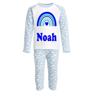 Blue Rainbow Any Name Childrens Pyjamas