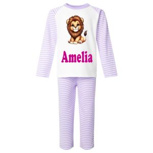 Cute Lion Any Name Childrens Pyjamas
