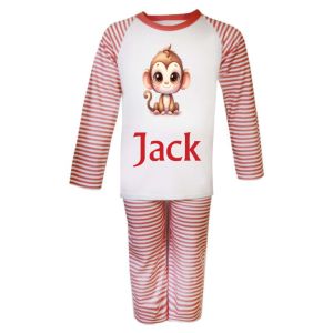 Cute Monkey Any Name Childrens Pyjamas