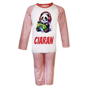Gamer Panda Any Name Childrens Pyjamas