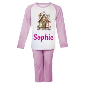 Christmas Gingerbread Candy / Sweets House Any Name Childrens Pyjamas
