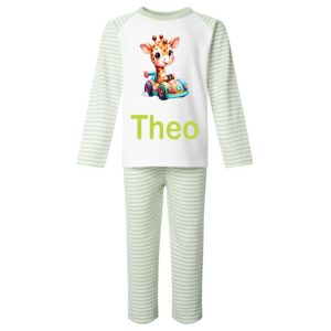 Giraffe in Race Car Any Name Childrens Pyjamas