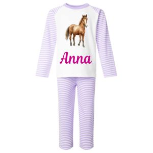 Horse Watercolour Any Name Childrens Pyjamas
