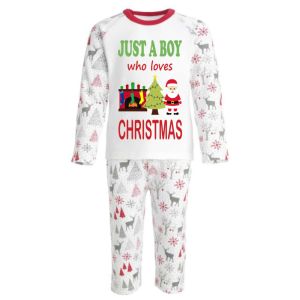 Just a Boy / Girl who loves CHRISTMAS Childrens Pyjamas