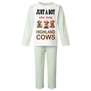 Just a Boy / Girl who loves HIGHLAND COWS Childrens Pyjamas