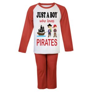 Just a Boy / Girl who loves PIRATES Childrens Pyjamas