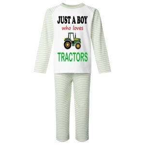 Just a Boy / Girl who loves TRACTORS Childrens Pyjamas