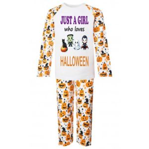 Just a Boy / Girl who loves HALLOWEEN Childrens Pyjamas