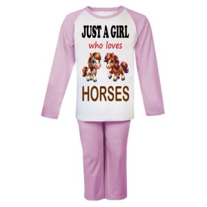 Just a Boy / Girl who loves HORSES Childrens Pyjamas