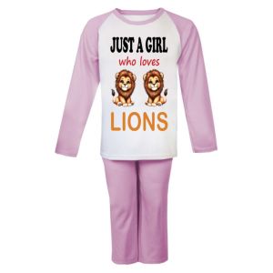 Just a Boy / Girl who loves LIONS Childrens Pyjamas