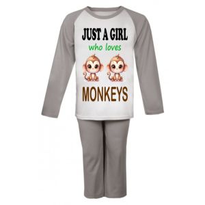 Just a Boy / Girl who loves MONKEYS Childrens Pyjamas