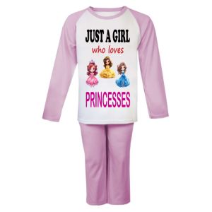 Just a Girl who loves PRINCESSES Childrens Pyjamas