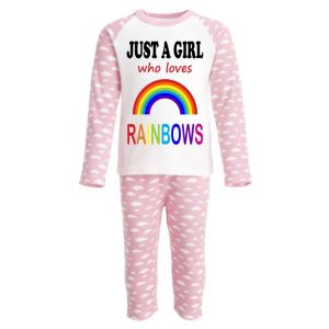 Just a Boy / Girl who loves RAINBOWS Childrens Pyjamas