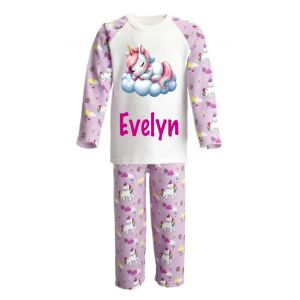 Unicorn Sleeping on Cloud Any Name Childrens Pyjamas