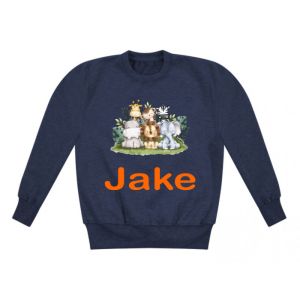 Safari Animals Any Name Childrens Sweatshirt / Jumper