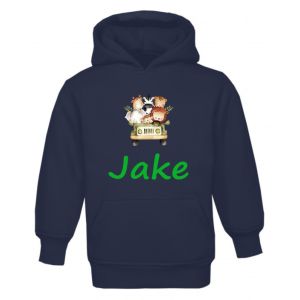 Safari Animals Jeep Any Name Childrens Hoodie