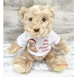 My First Christmas Teddy Bear Santa Hat Design Teddy Bear