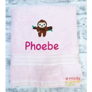 Personalised Bath Towels For Kids - Embroidered Name + KILLER WHALE / ORCA Design 