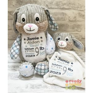 Harlequin Munchkin Pie Starry Night Bunny Rabbit Cubbie & Blankie Gift Set