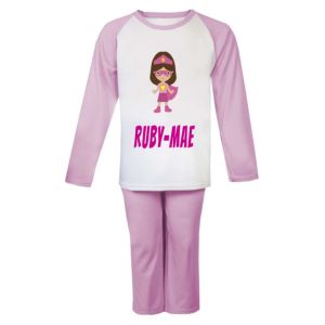 Superhero Girl Any Name Childrens Pyjamas