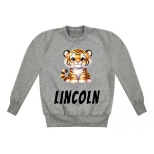 Cute Tiger Any Name Childrens Sweatshirt / Jumper
