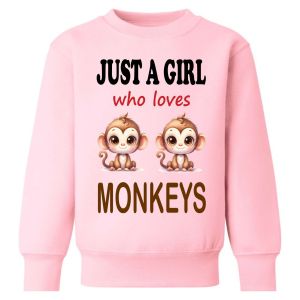 Just a Boy / Girl who loves MONKEYS Childrens Sweatshirt / Jumper