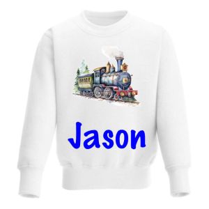 Steam Train Any Name Childrens Sweatshirt / Jumper