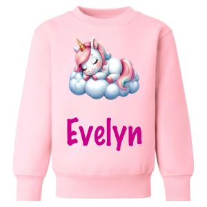 Unicorn Sleeping on Cloud Any Name Childrens Sweatshirt / Jumper