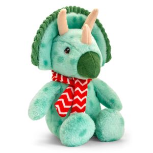 Keel Toys Small 20cm Green Dinosaur With Scarf - Plain